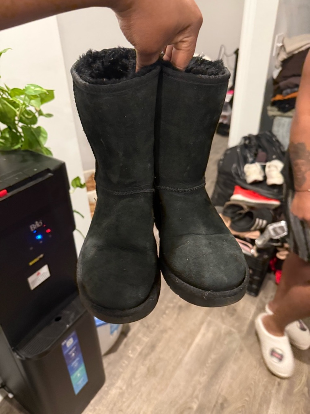 UGG Black Short Shearling Boots
